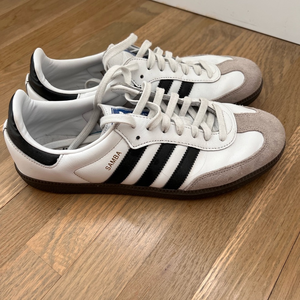 Adidas Samba White and Black Trainers